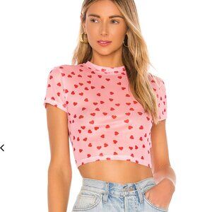 Superdown Tania Cropped Mesh Top